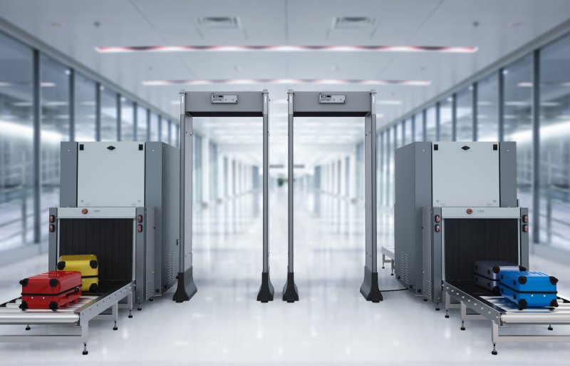 Metal detectors in an official building